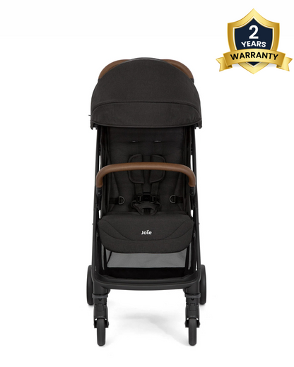 Joie Pact Pro Cabin Friendly Stroller-One Hand Fold-Flat Reclining Seat-Travel System Compatible-2 Years Warranty-Pram for 0 to 4Y (Upto 22 Kg)-Shale