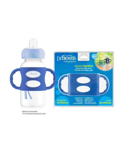 Dr. Brown's 100% Silicone Handles-BPA Free-Blue-4M+