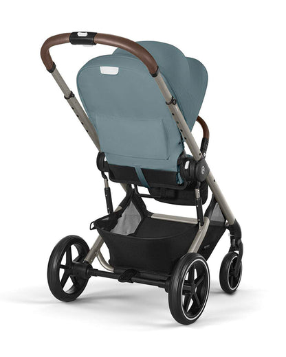 Cybex Balios S Lux Stroller & Cot S Lux Carry Cot Travel System-Taupe Frame & Stormy Blue