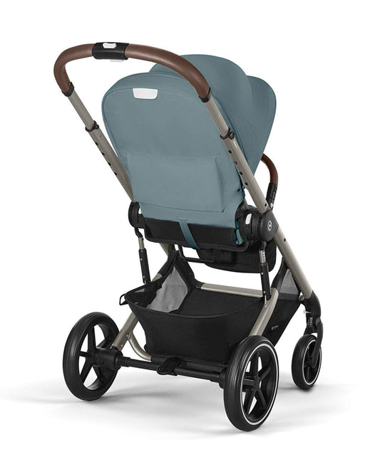 Cybex Balios S Lux Stroller & Cot S Lux Carry Cot Travel System-Taupe Frame & Stormy Blue