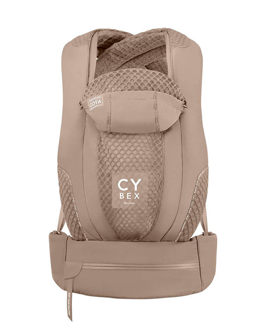 Cybex Coya Baby Carrier-With 3 Carry Positions-Foldable Into Trendy Crossbody Bag-3D Mesh Fabric-UPF 50+ Sun Hood-Waist Belt With Zip Pocket-For 0 to 3Y (3.2 to 15Kg)-Cozy Beige