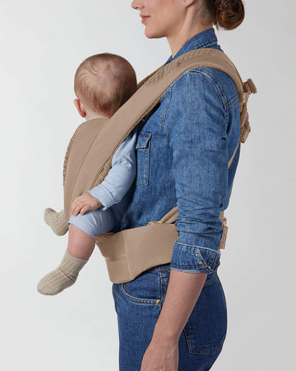 Cybex Coya Baby Carrier-With 3 Carry Positions-Foldable Into Trendy Crossbody Bag-3D Mesh Fabric-UPF 50+ Sun Hood-Waist Belt With Zip Pocket-For 0 to 3Y (3.2 to 15Kg)-Cozy Beige