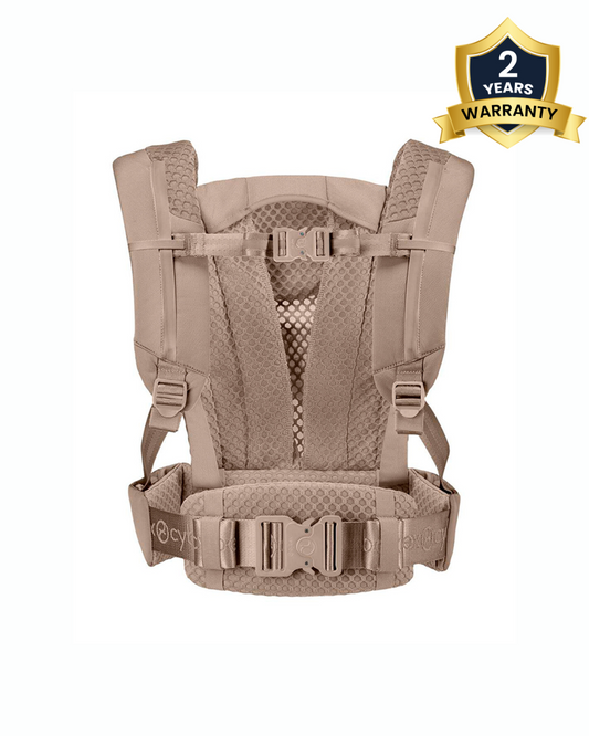 Cybex Coya Baby Carrier-With 3 Carry Positions-Foldable Into Trendy Crossbody Bag-3D Mesh Fabric-UPF 50+ Sun Hood-Waist Belt With Zip Pocket-For 0 to 3Y (3.2 to 15Kg)-Cozy Beige