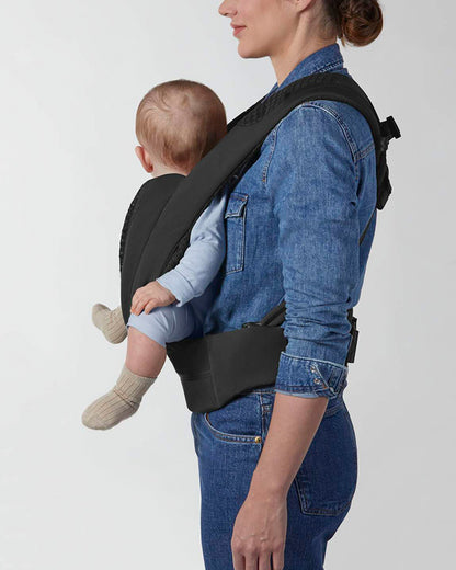 Cybex Coya Urban Mobility Baby Carrier-With 3 Carry Positions-Foldable Into Trendy Crossbody Bag-3D Mesh Fabric-UPF 50+ Sun Hood-Zip Pocket Integrated Into The Waist Belt-For 0 to 3Y (3.2 to 15Kg)-Black