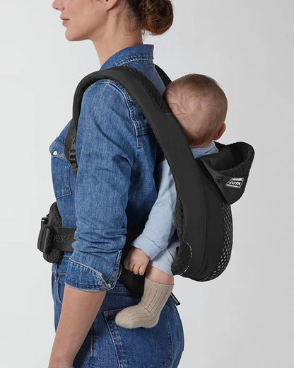 Cybex Coya Urban Mobility Baby Carrier-With 3 Carry Positions-Foldable Into Trendy Crossbody Bag-3D Mesh Fabric-UPF 50+ Sun Hood-Zip Pocket Integrated Into The Waist Belt-For 0 to 3Y (3.2 to 15Kg)-Black