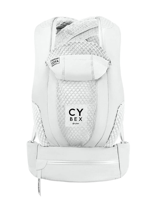 Cybex Coya Urban Mobility Baby Carrier-With 3 Carry Positions-Foldable Into Trendy Crossbody Bag-3D Mesh Fabric-UPF 50+ Sun Hood-Zip Pocket Integrated Into The Waist Belt-For 0 to 3Y (3.2 to 15Kg)-White