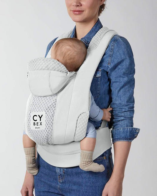 Cybex Coya Urban Mobility Baby Carrier-With 3 Carry Positions-Foldable Into Trendy Crossbody Bag-3D Mesh Fabric-UPF 50+ Sun Hood-Zip Pocket Integrated Into The Waist Belt-For 0 to 3Y (3.2 to 15Kg)-White
