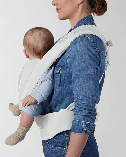 Cybex Coya Urban Mobility Baby Carrier-With 3 Carry Positions-Foldable Into Trendy Crossbody Bag-3D Mesh Fabric-UPF 50+ Sun Hood-Zip Pocket Integrated Into The Waist Belt-For 0 to 3Y (3.2 to 15Kg)-White