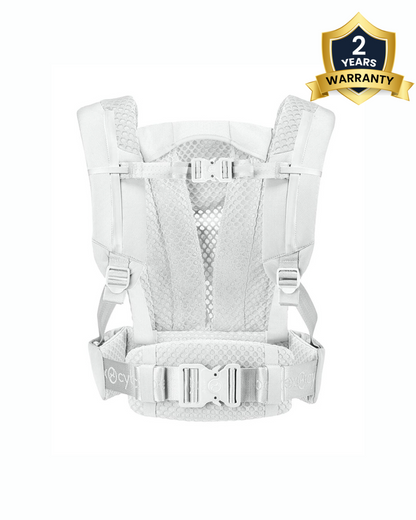 Cybex Coya Urban Mobility Baby Carrier-With 3 Carry Positions-Foldable Into Trendy Crossbody Bag-3D Mesh Fabric-UPF 50+ Sun Hood-Zip Pocket Integrated Into The Waist Belt-For 0 to 3Y (3.2 to 15Kg)-White