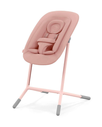 Cybex Lemo 4 in 1 High Chair-With Bouncer Seat, Baby Set & Tray-Individual Height & Depth Adjustment of Seat & Footrest-Anti Tip Rear Wheels for Easy Movement-2 Years Warranty-For 0 to 99Y (Upto 120 Kg)-Pearl Pink