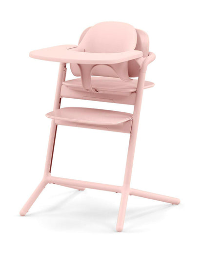 Cybex Lemo 4 in 1 High Chair-With Bouncer Seat, Baby Set & Tray-Individual Height & Depth Adjustment of Seat & Footrest-Anti Tip Rear Wheels for Easy Movement-2 Years Warranty-For 0 to 99Y (Upto 120 Kg)-Pearl Pink