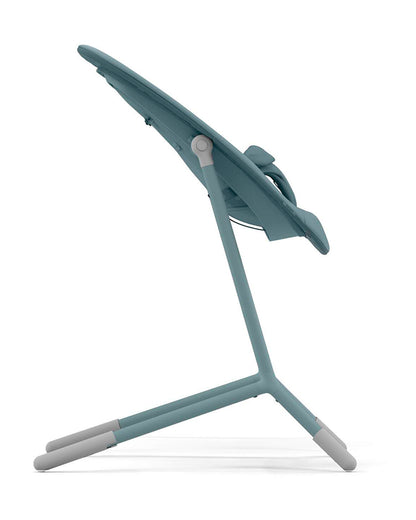 Cybex Lemo 4 in 1 High Chair-With Bouncer Seat, Baby Set & Tray-Individual Height & Depth Adjustment of Seat & Footrest-Anti Tip Rear Wheels for Easy Movement-2 Years Warranty-For 0 to 99Y (Upto 120 Kg)-Stone Blue