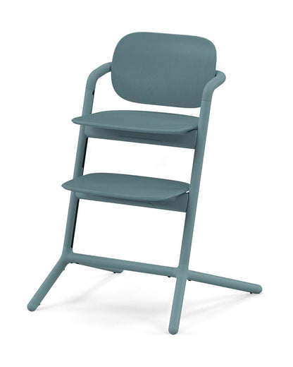 Cybex Lemo 4 in 1 High Chair-With Bouncer Seat, Baby Set & Tray-Individual Height & Depth Adjustment of Seat & Footrest-Anti Tip Rear Wheels for Easy Movement-2 Years Warranty-For 0 to 99Y (Upto 120 Kg)-Stone Blue