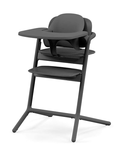 Cybex Lemo 4 in 1 High Chair-With Bouncer Seat, Baby Set & Tray-Individual Height & Depth Adjustment of Seat & Footrest-Anti Tip Rear Wheels for Easy Movement-2 Years Warranty-For 0 to 99Y (Upto 120 Kg)-Stunning Black