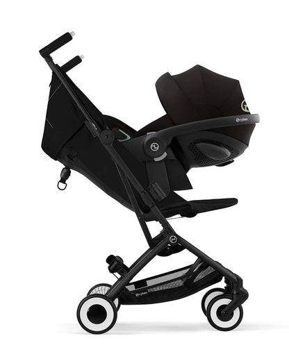 Cybex Libelle Cabin Friendly Stroller-Near Flat Reclining Seat-Car Seat Compatible-2 Years Warranty-For 6M to 4Y (Upto 22 Kg)-Black Frame & Magic Black Seat