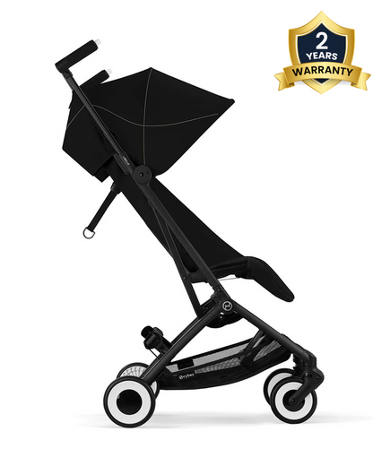 Cybex Libelle Cabin Friendly Stroller-Near Flat Reclining Seat-Car Seat Compatible-2 Years Warranty-For 6M to 4Y (Upto 22 Kg)-Black Frame & Magic Black Seat