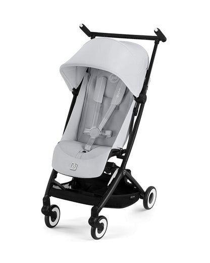 Cybex Libelle Cabin Friendly Stroller-Near Flat Reclining Seat-Car Seat Compatible-2 Years Warranty-For 6M to 4Y (Upto 22 Kg)-Black Frame & Fog Grey Seat