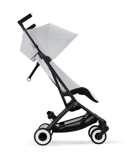 Cybex Libelle Cabin Friendly Stroller-Near Flat Reclining Seat-Car Seat Compatible-2 Years Warranty-For 6M to 4Y (Upto 22 Kg)-Black Frame & Fog Grey Seat