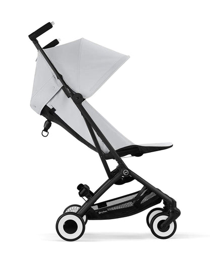 Cybex Libelle Cabin Friendly Stroller-Near Flat Reclining Seat-Car Seat Compatible-2 Years Warranty-For 6M to 4Y (Upto 22 Kg)-Black Frame & Fog Grey Seat