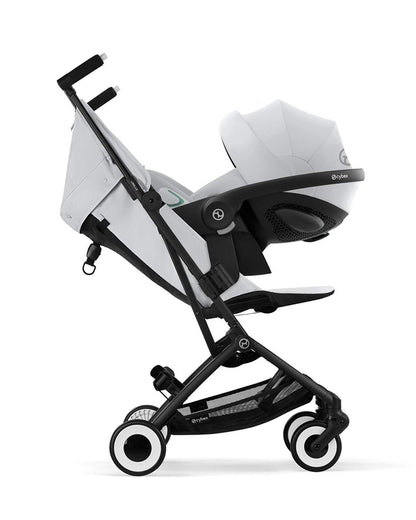 Cybex Libelle Cabin Friendly Stroller-Near Flat Reclining Seat-Car Seat Compatible-2 Years Warranty-For 6M to 4Y (Upto 22 Kg)-Black Frame & Fog Grey Seat