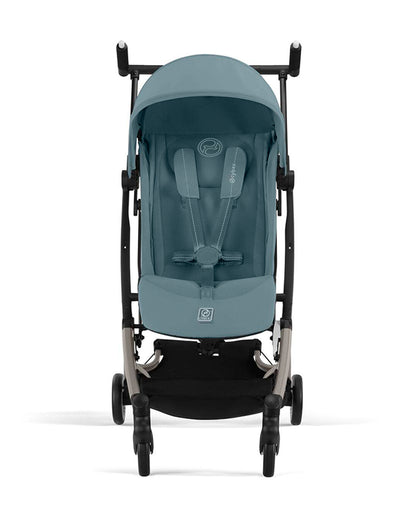 Cybex Libelle Cabin Friendly Stroller-Near Flat Reclining Seat-Car Seat Compatible-2 Years Warranty-For 6M to 4Y (Upto 22 Kg)-Taupe Frame & Stormy Blue Seat