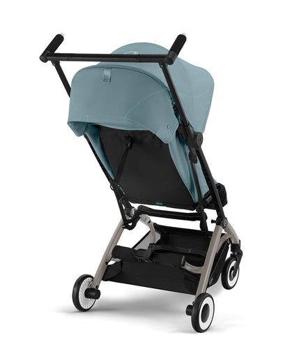 Cybex Libelle Cabin Friendly Stroller-Near Flat Reclining Seat-Car Seat Compatible-2 Years Warranty-For 6M to 4Y (Upto 22 Kg)-Taupe Frame & Stormy Blue Seat