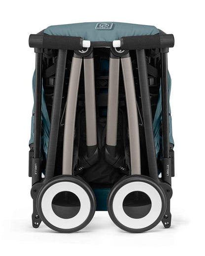 Cybex Libelle Cabin Friendly Stroller-Near Flat Reclining Seat-Car Seat Compatible-2 Years Warranty-For 6M to 4Y (Upto 22 Kg)-Taupe Frame & Stormy Blue Seat