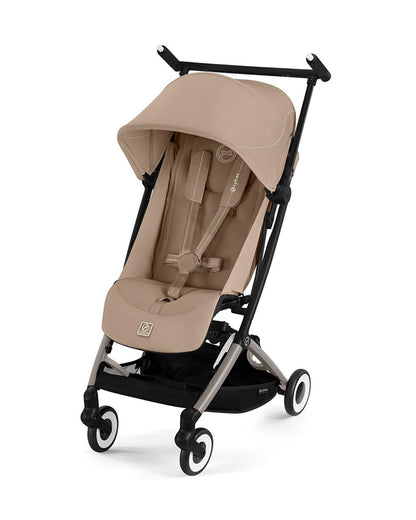 Cybex Libelle Cabin Friendly Stroller-Near Flat Reclining Seat-Car Seat Compatible-2 Years Warranty-For 6M to 4Y (Upto 22 Kg)-Taupe Frame & Almond Beige Seat
