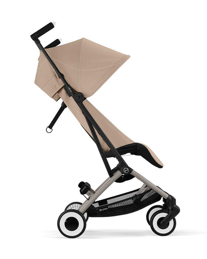 Cybex Libelle Cabin Friendly Stroller-Near Flat Reclining Seat-Car Seat Compatible-2 Years Warranty-For 6M to 4Y (Upto 22 Kg)-Taupe Frame & Almond Beige Seat