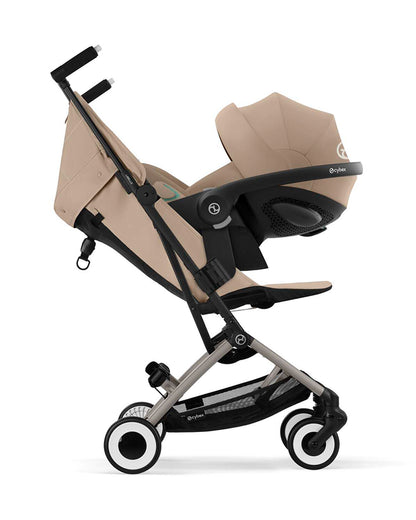 Cybex Libelle Cabin Friendly Stroller-Near Flat Reclining Seat-Car Seat Compatible-2 Years Warranty-For 6M to 4Y (Upto 22 Kg)-Taupe Frame & Almond Beige Seat