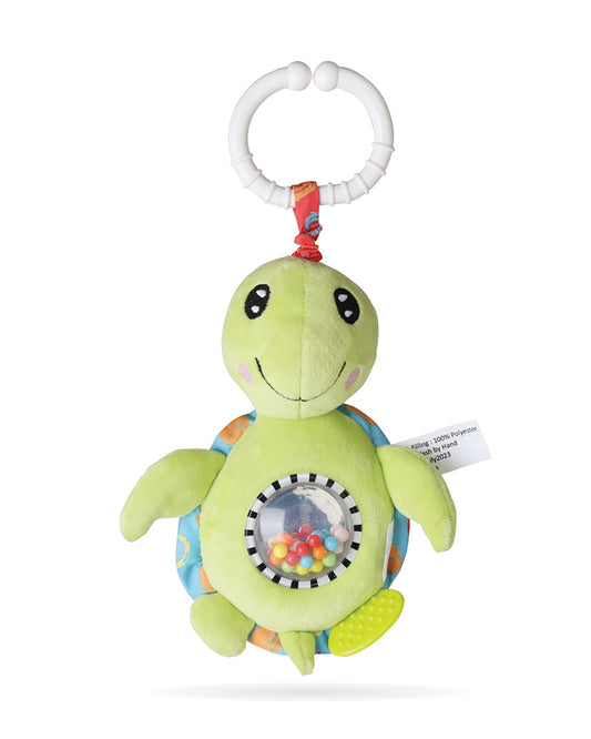 nuluv Jittery Turtle Rattle Toy-Easy Attachment with Stroller & Crib-For Infants
