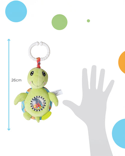nuluv Jittery Turtle Rattle Toy-Easy Attachment with Stroller & Crib-For Infants