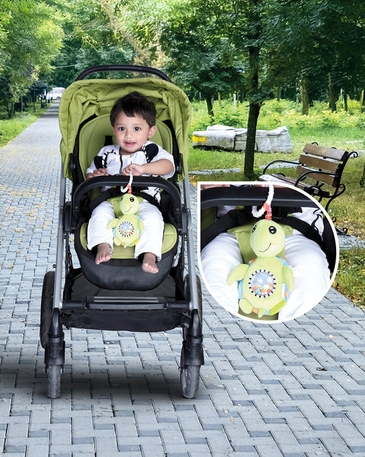 nuluv Jittery Turtle Rattle Toy-Easy Attachment with Stroller & Crib-For Infants