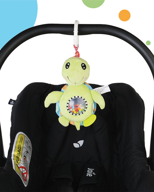 nuluv Jittery Turtle Rattle Toy-Easy Attachment with Stroller & Crib-For Infants