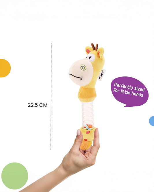 nuluv Giraffe Rattle Toy-Plush Rattle-Develop Motor Skills-BPA and PVC Free-3M+