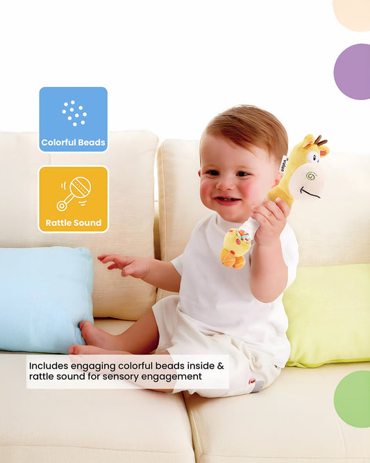 nuluv Giraffe Rattle Toy-Plush Rattle-Develop Motor Skills-BPA and PVC Free-3M+