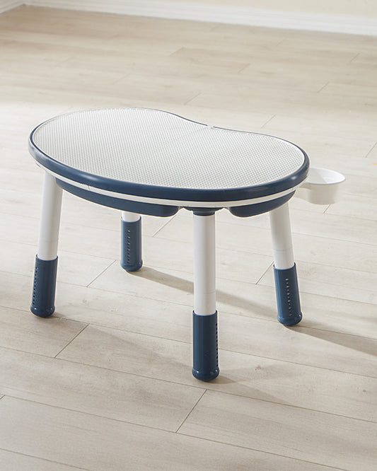 Oplus Block Cum Sensory Activity Table With Chair-Blue-3 Adjustable Height Levels With Built in Storage Box-12m+