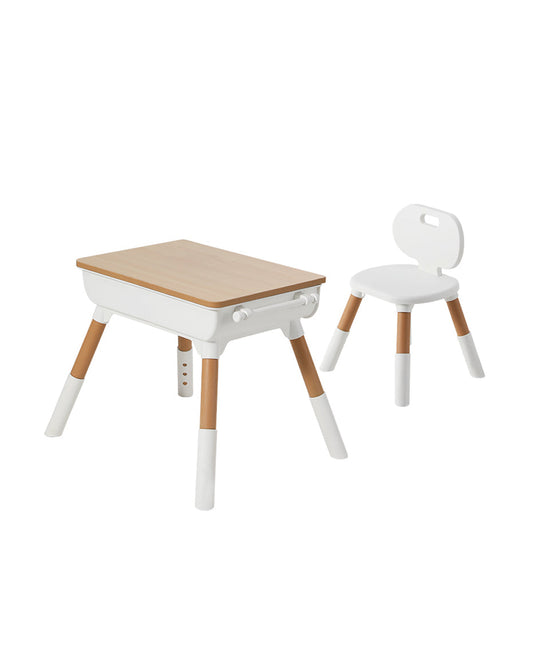 Oplus Multipurpose Study Table With Wooden Top-Includes 2 Pen Holder & 1 Chair-3 Adjustable Height Levels-Activity Centre & Table-12M+