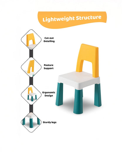 OPlus Learning Chair for Kids-Yellow and Blue-12M+