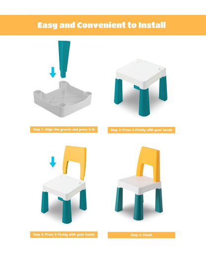 OPlus Learning Chair for Kids-Yellow and Blue-12M+