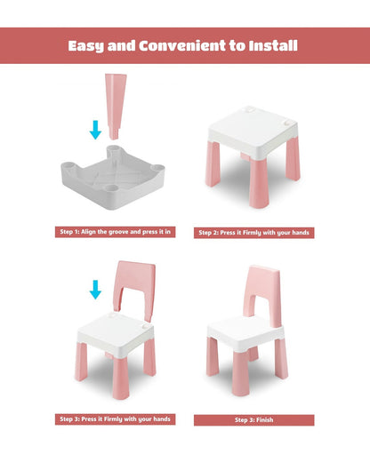 OPlus Learning Chair for Kids-White and Pink-12M+