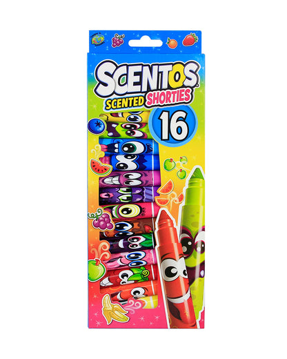 Scentos Scented Shorty Markers-Art & Craft Kit-Pack of 16-Promotes Sensory Play-36M+