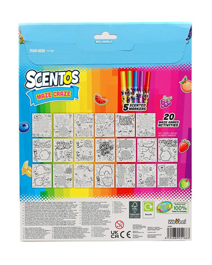 Scentos Maze Craze On The Go Scented Activity Fun Sets-Art & Craft Kit-20 Activity Pages-36M+