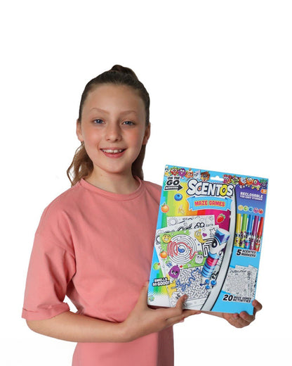 Scentos Maze Craze On The Go Scented Activity Fun Sets-Art & Craft Kit-20 Activity Pages-36M+