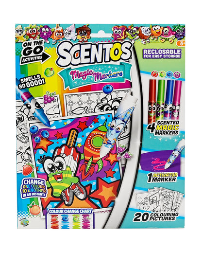 Scentos On the Go Magic Marker Activity Fun Sets-Art & Craft Kit-20 Activity Pages-36M+