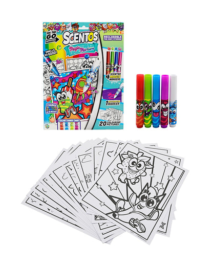 Scentos On the Go Magic Marker Activity Fun Sets-Art & Craft Kit-20 Activity Pages-36M+