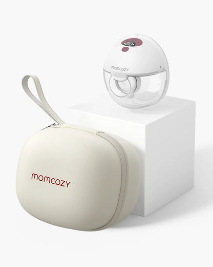 Momcozy All-in-one M5 Wearable Single Electric Breast Pump - Painless Pumping - Portable - 3 Modes & 9 Suction Levels - Rechargeable - Cozy Red