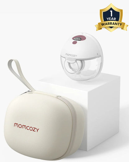 Momcozy All-in-one M5 Wearable Single Electric Breast Pump - Painless Pumping - Portable - 3 Modes & 9 Suction Levels - Rechargeable - Cozy Red