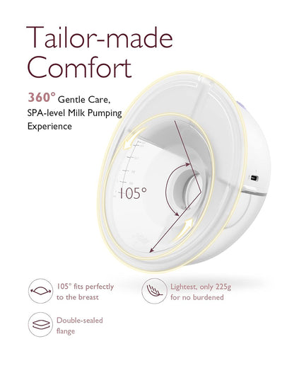 Momcozy All-in-one M5 Wearable Double Electric Breast Pump - Painless Pumping - Portable - 3 Modes & 9 Suction Levels - Rechargeable - Purple