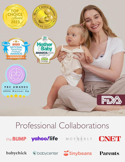 Momcozy All-in-one M5 Wearable Double Electric Breast Pump - Painless Pumping - Portable - 3 Modes & 9 Suction Levels - Rechargeable - Purple